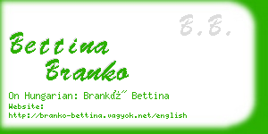 bettina branko business card